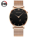 HANNAH MARTIN HM-10201 Best Men Quartz Hand Watches Mesh Stainless Steel Bracelet Strap Online Sales Male Wristwatches